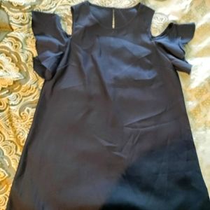 Navy Blue Cold Shoulder Dress